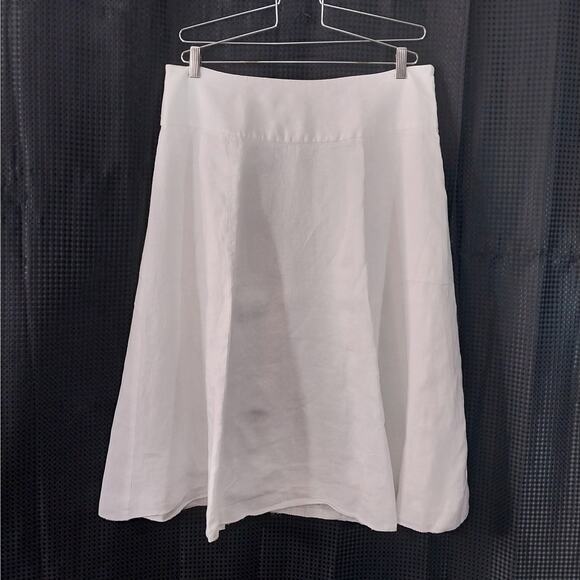 STYLE & CO.! PURE, FRESH WHITE LINEN! LIGHTWEIGHT WIDE WAISTBAND SKIRT! SZ 14 - Picture 2 of 7